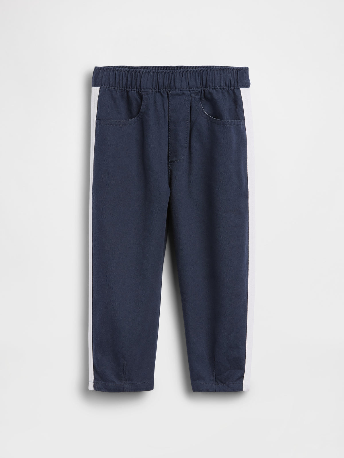 Gap Baby & Toddler UltraSoft Pull-On Stripe Barrel Pants in Vintage navy, product-only front view
