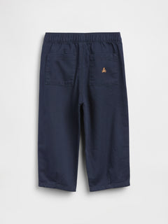 Gap Baby & Toddler UltraSoft Pull-On Stripe Barrel Pants in Vintage navy, product-only back view