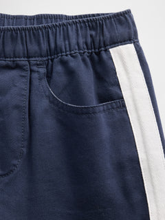 Gap Baby & Toddler UltraSoft Pull-On Stripe Barrel Pants in Vintage navy, waistband and side stripe detail