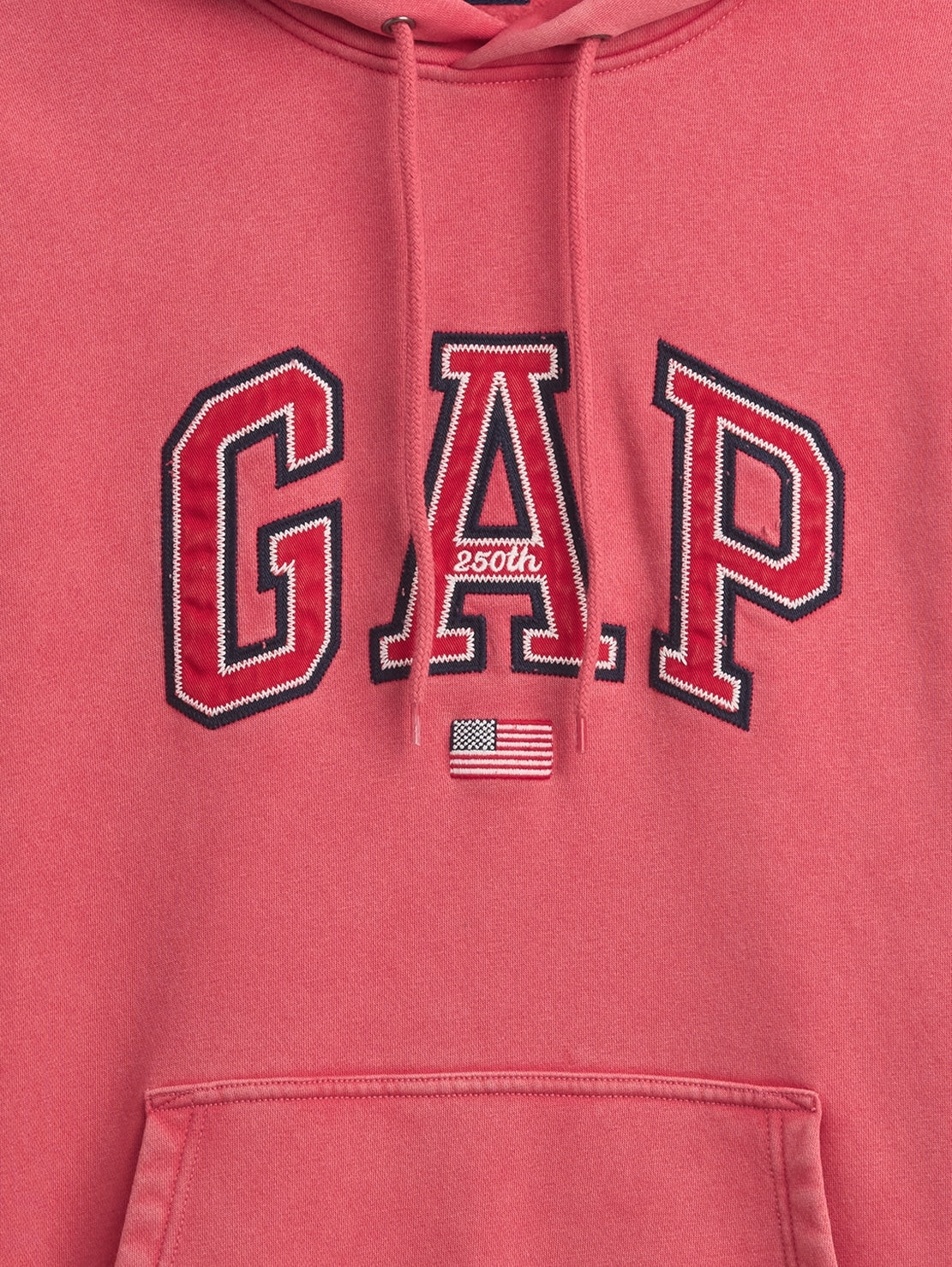 VintageSoft Oversized Americana Logo Hoodie - Faded red