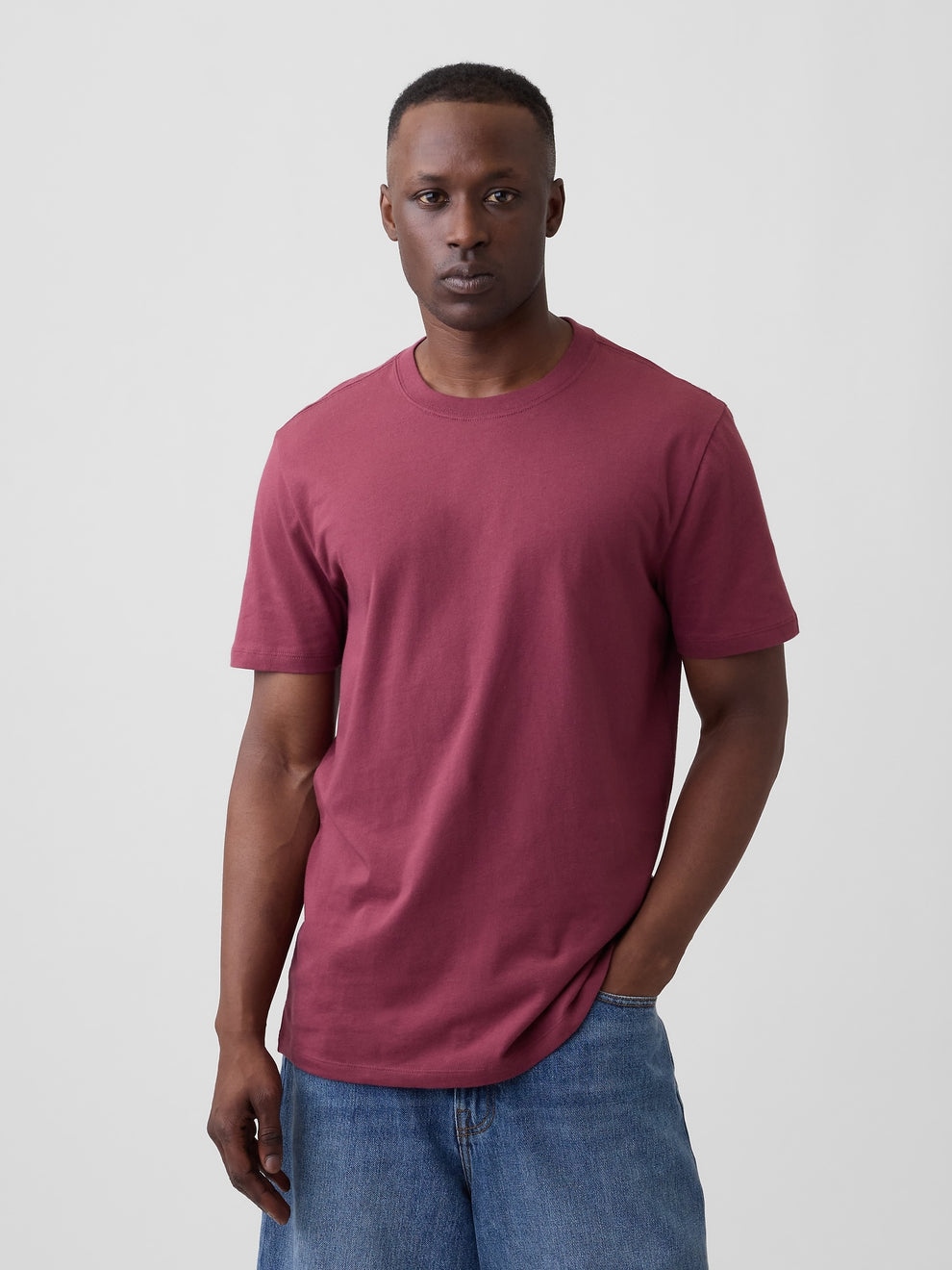 Everyday Soft Crewneck T-Shirt - PLUM HEATHER 669