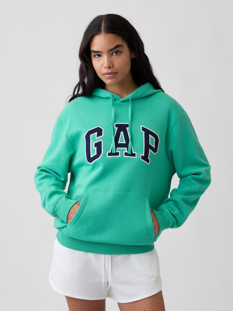 Relaxed Gap Logo Hoodie - Bright meadow green