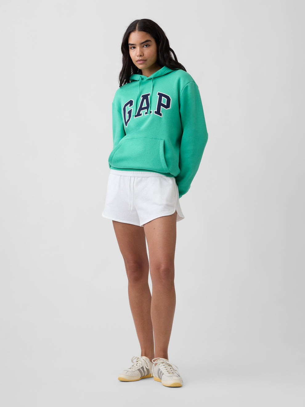 Relaxed Gap Logo Hoodie - Bright meadow green