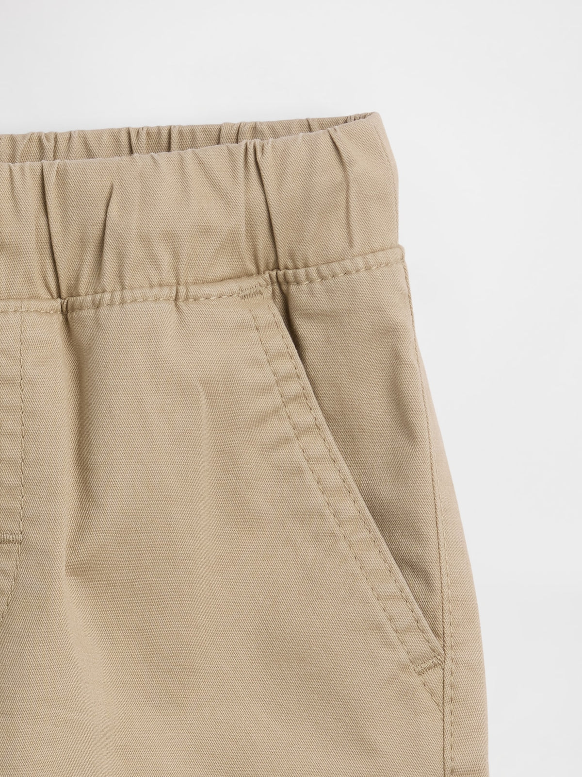 Gap Baby & Toddler Pull-On Everyday Joggers in Iconic khaki, waistband and pocket detail