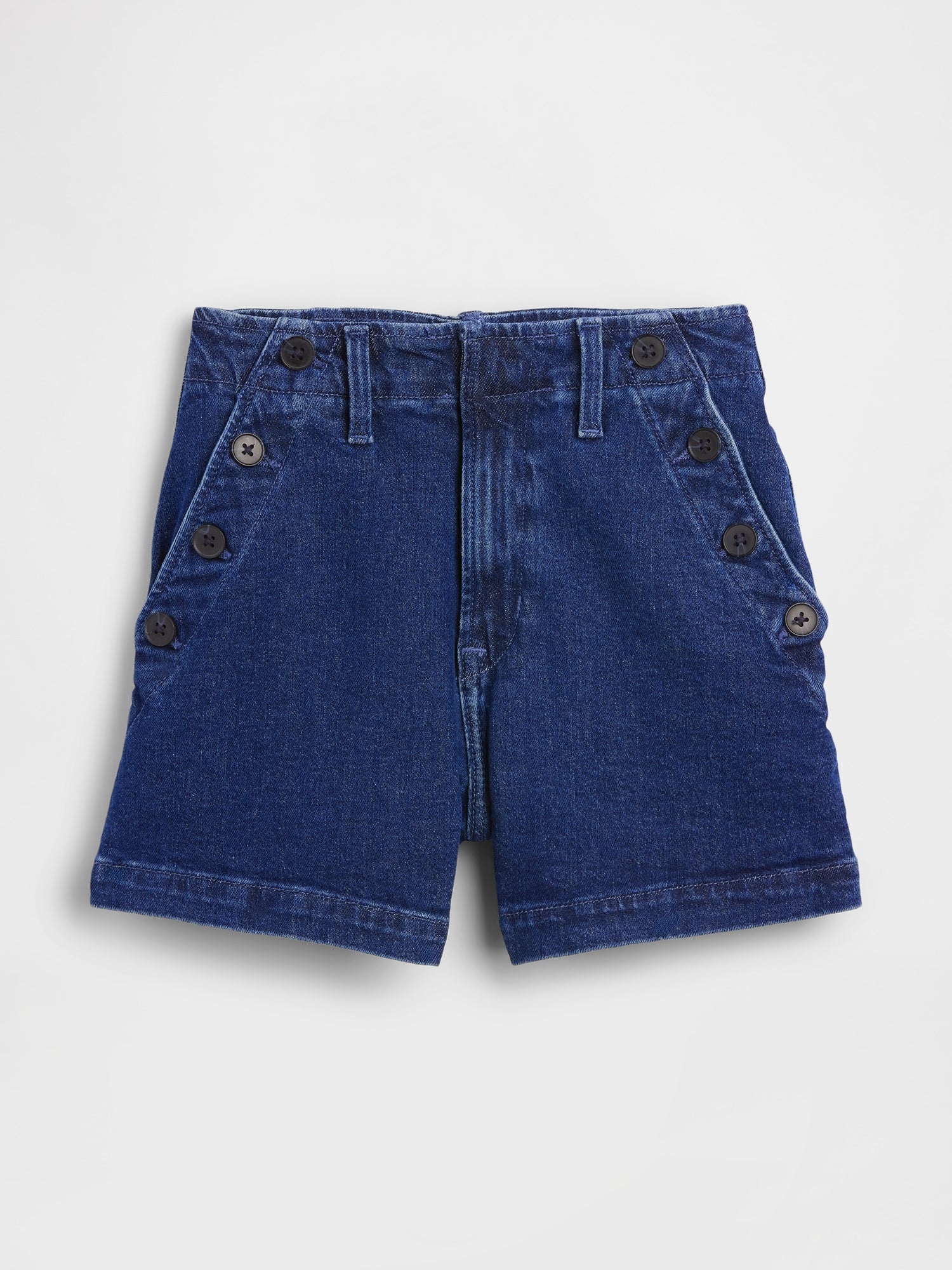 3.5" High Rise Sailor Relaxed Straight Denim Shorts - Dark wash