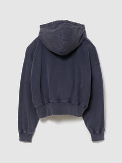 French Terry Oversized Gap Logo Zip Hoodie - blue