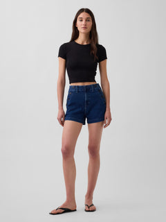3.5" High Rise Sailor Relaxed Straight Denim Shorts - Dark wash