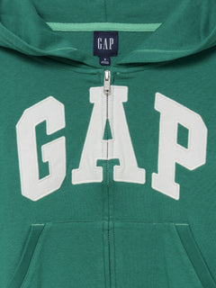 French Terry Oversized Gap Logo Zip Hoodie - BAIZE GREEN 421