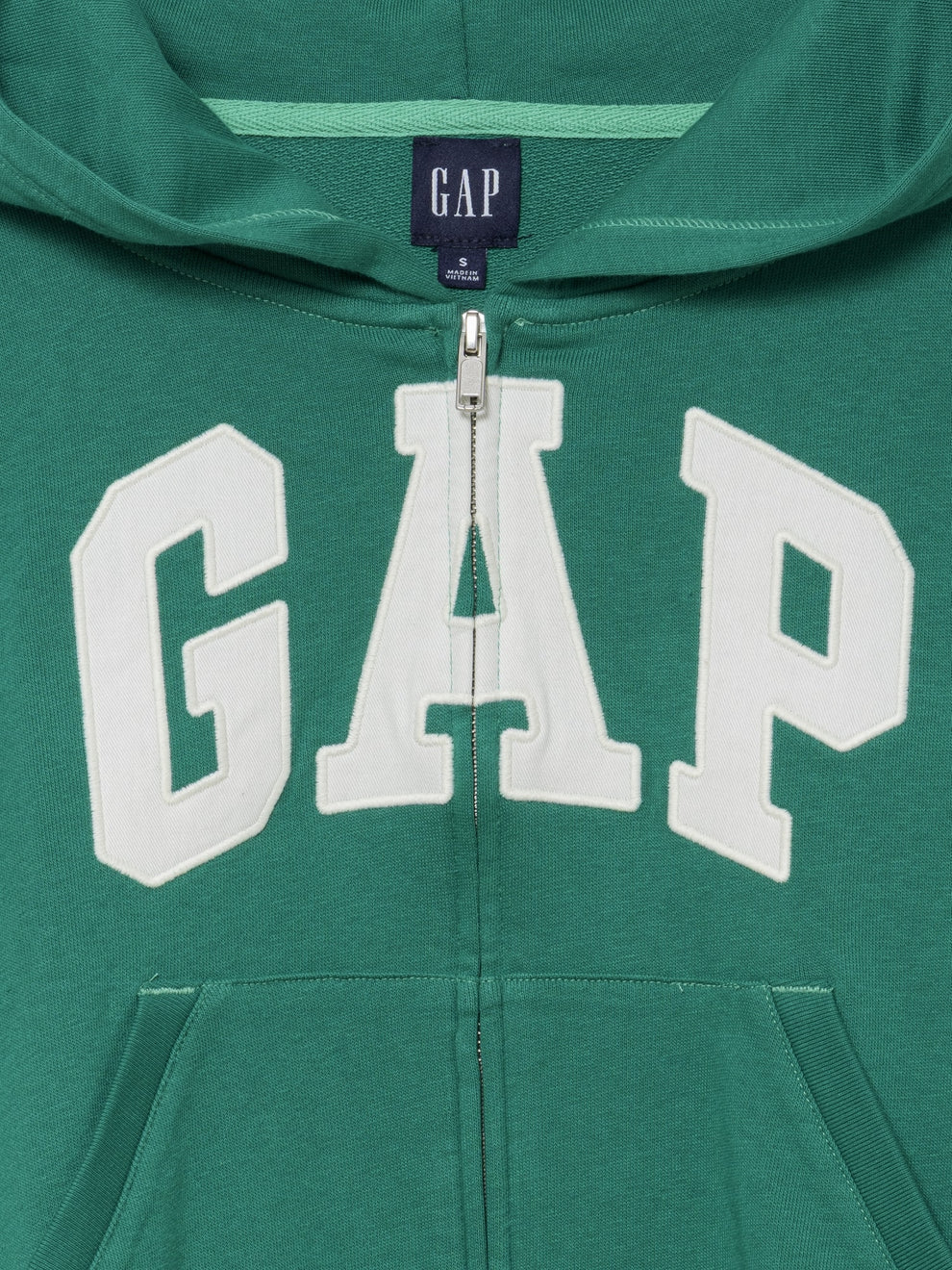 French Terry Oversized Gap Logo Zip Hoodie - BAIZE GREEN 421