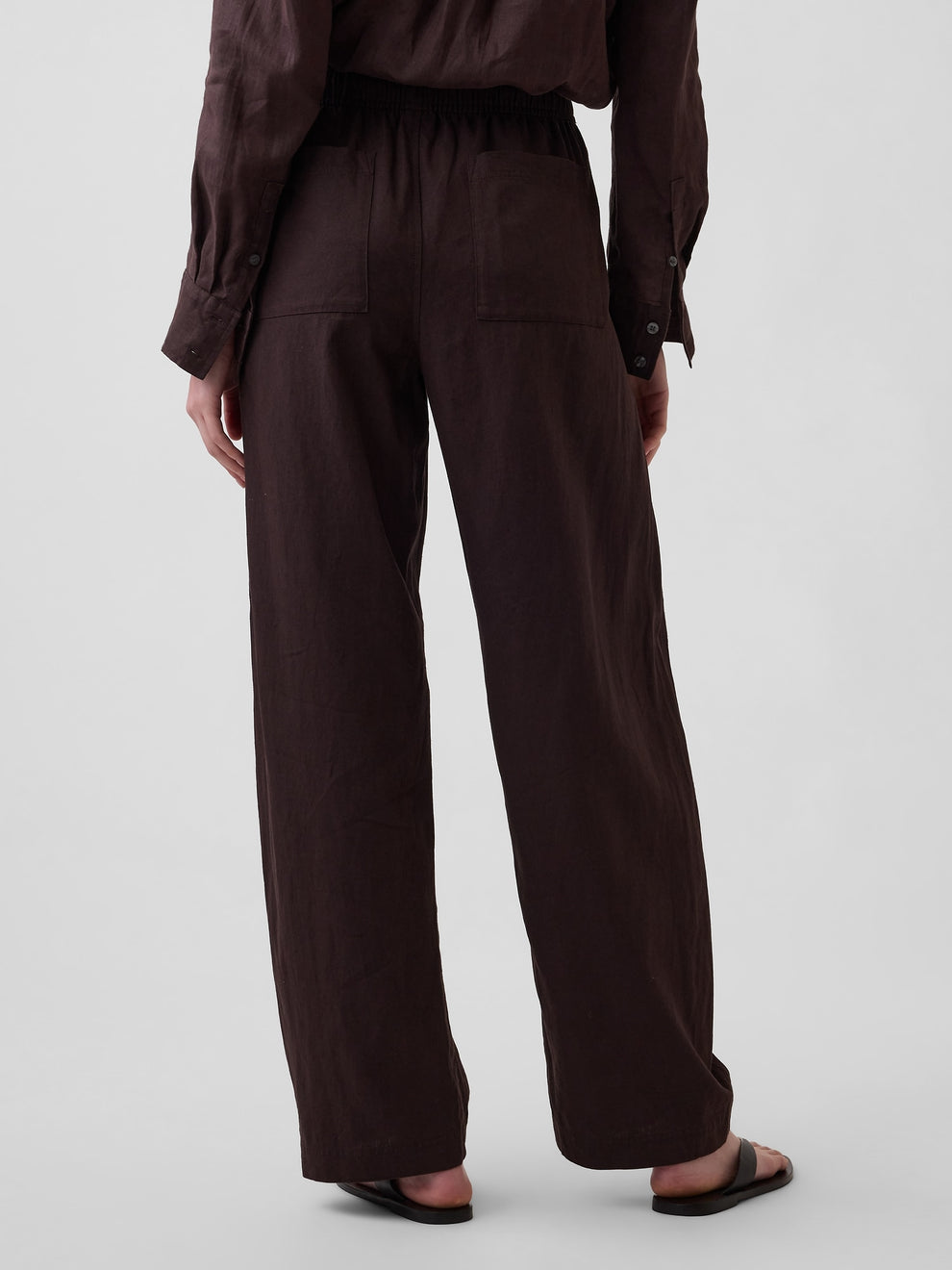 100% Linen Oversized Shirt - Terra brown