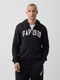 French Terry Relaxed Gap 1969 Logo Zip Hoodie - moonless night