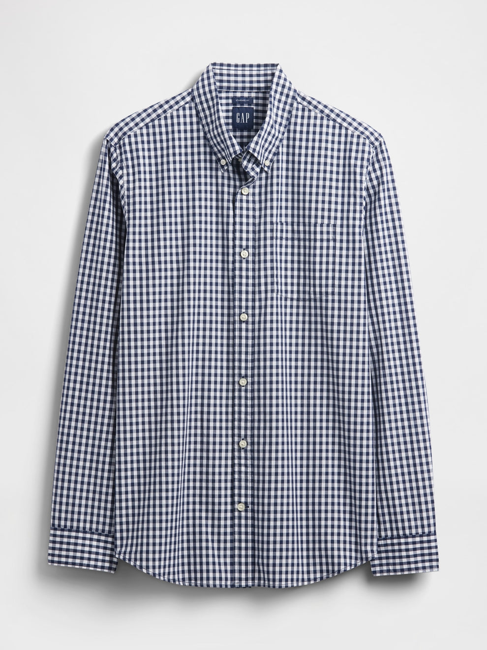Organic Cotton Poplin Classic Shirt - Navy gingham
