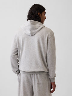 French Terry Relaxed Gap 1969 Logo Zip Hoodie - light heather gray