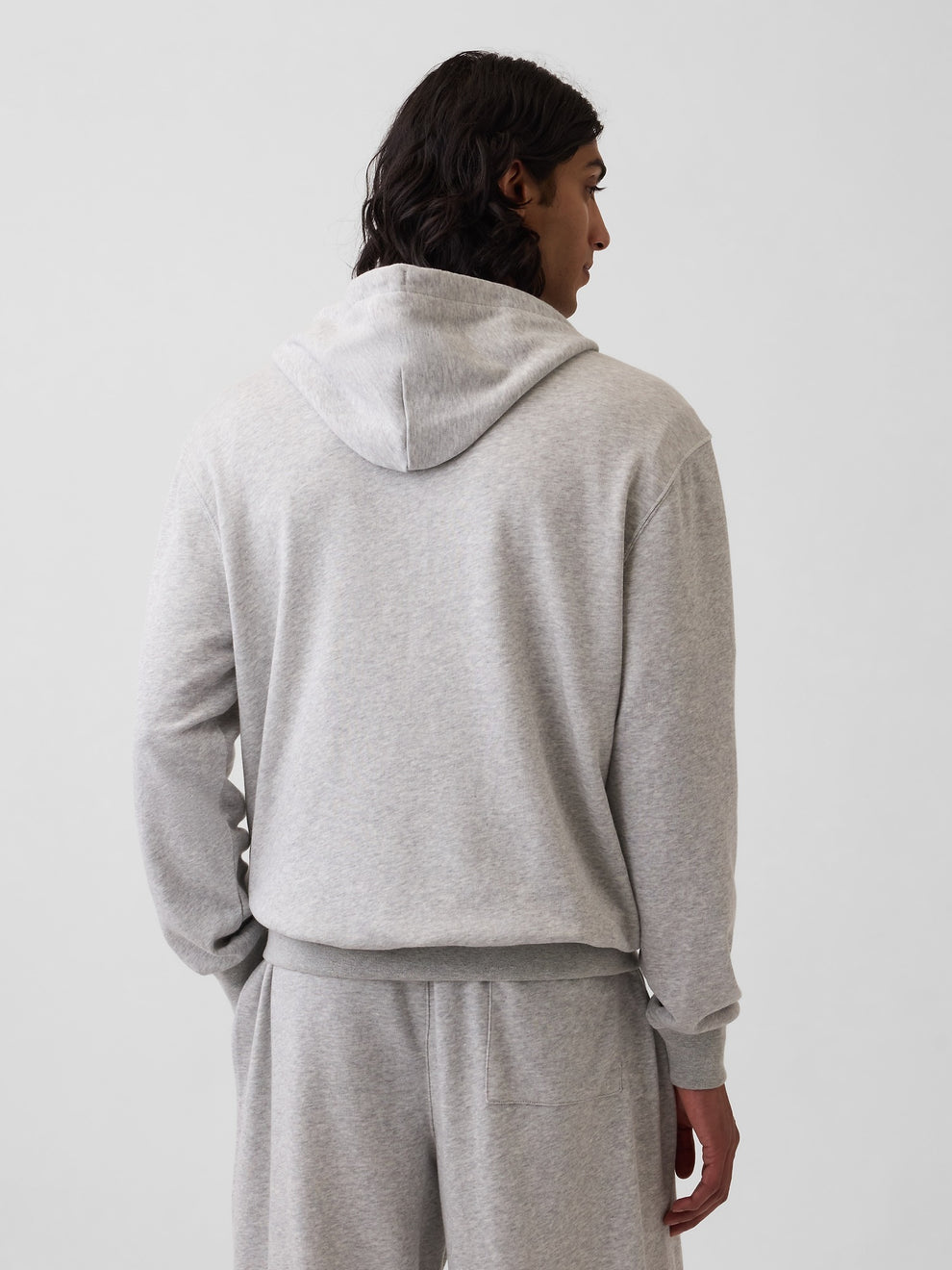 French Terry Relaxed Gap 1969 Logo Zip Hoodie - light heather gray