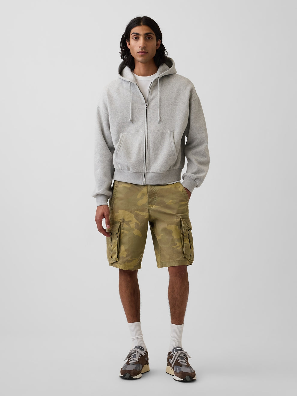 11" Relaxed Cargo Shorts - GREEN CAMO