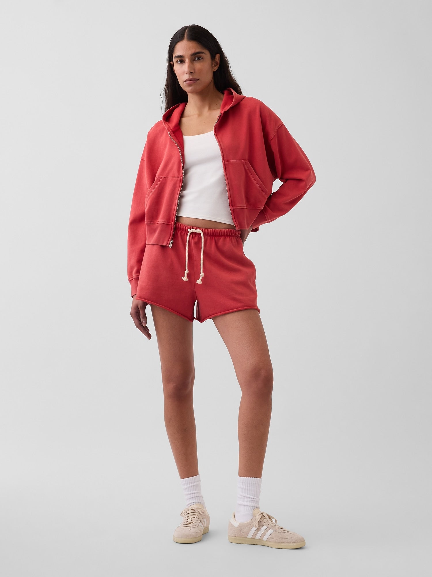 3.5" VintageSoft Terry Relaxed Sweat Shorts - Chakra red