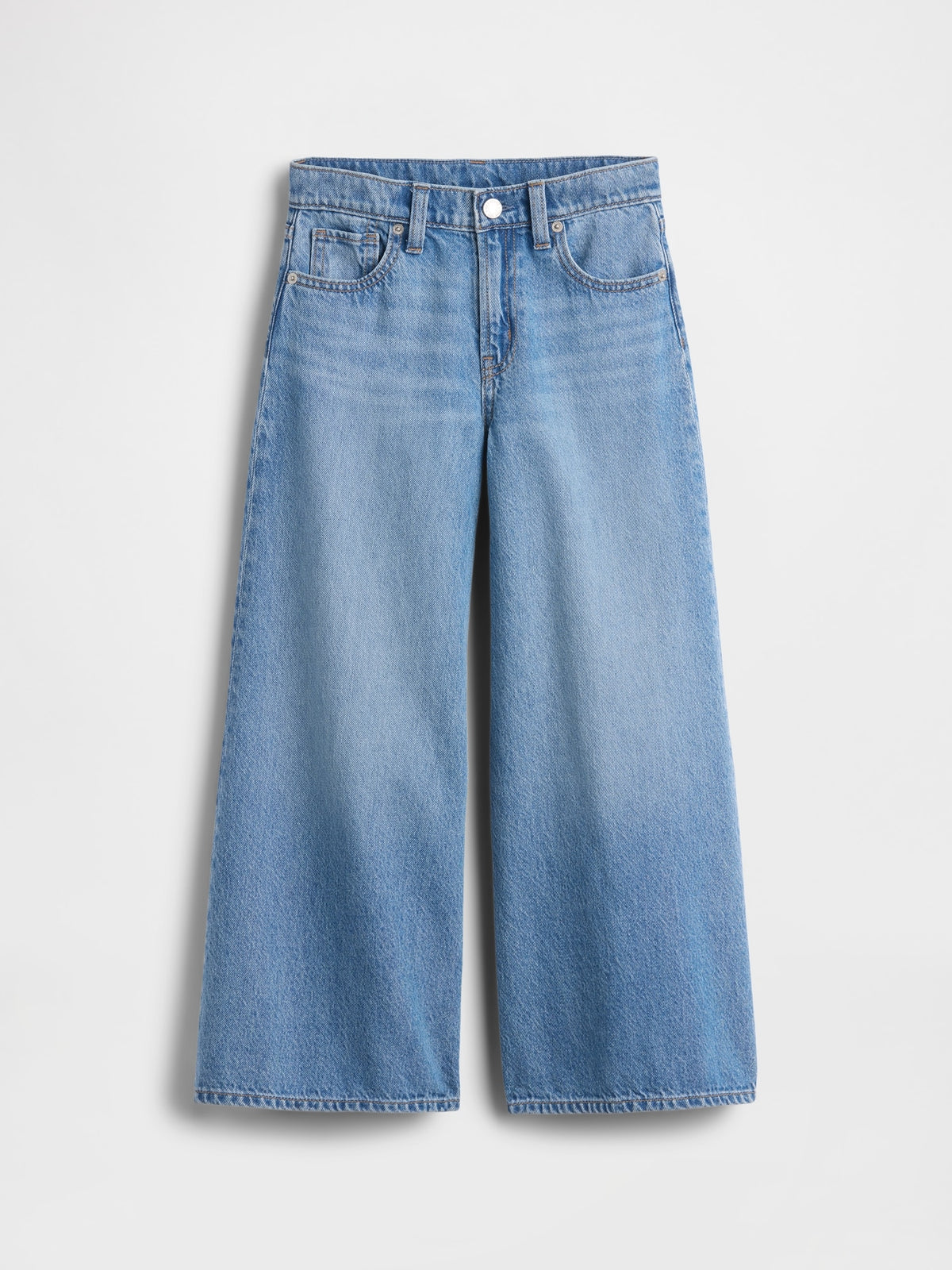 Gap Kids Low Rise Baggy Jeans in medium wash, product-only front view