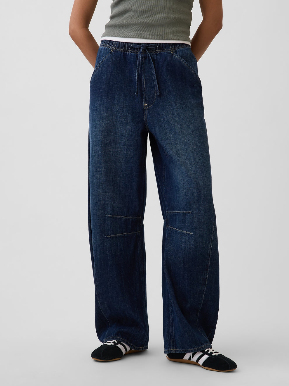 Mid Rise Easy Horseshoe Jeans - Dark indigo