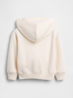 Gap Baby & Toddler VintageSoft Logo Zip Hoodie in Ivory frost, product-only back view