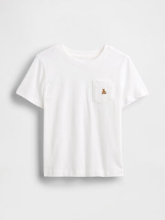 Gap Baby & Toddler Mix & Match Pocket T-Shirt in White, product-only front view