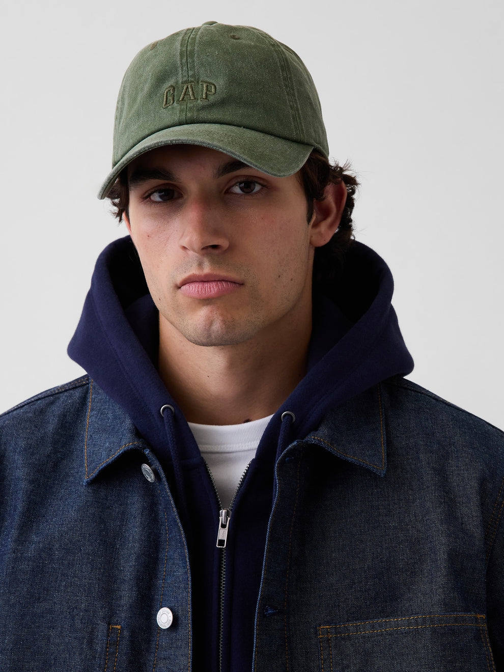 Washed Logo Baseball Hat - Tweed green
