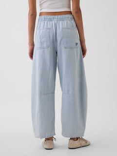 Mid Rise UltraSoft Stripe Easy Horseshoe Jeans - blue railroad stripe