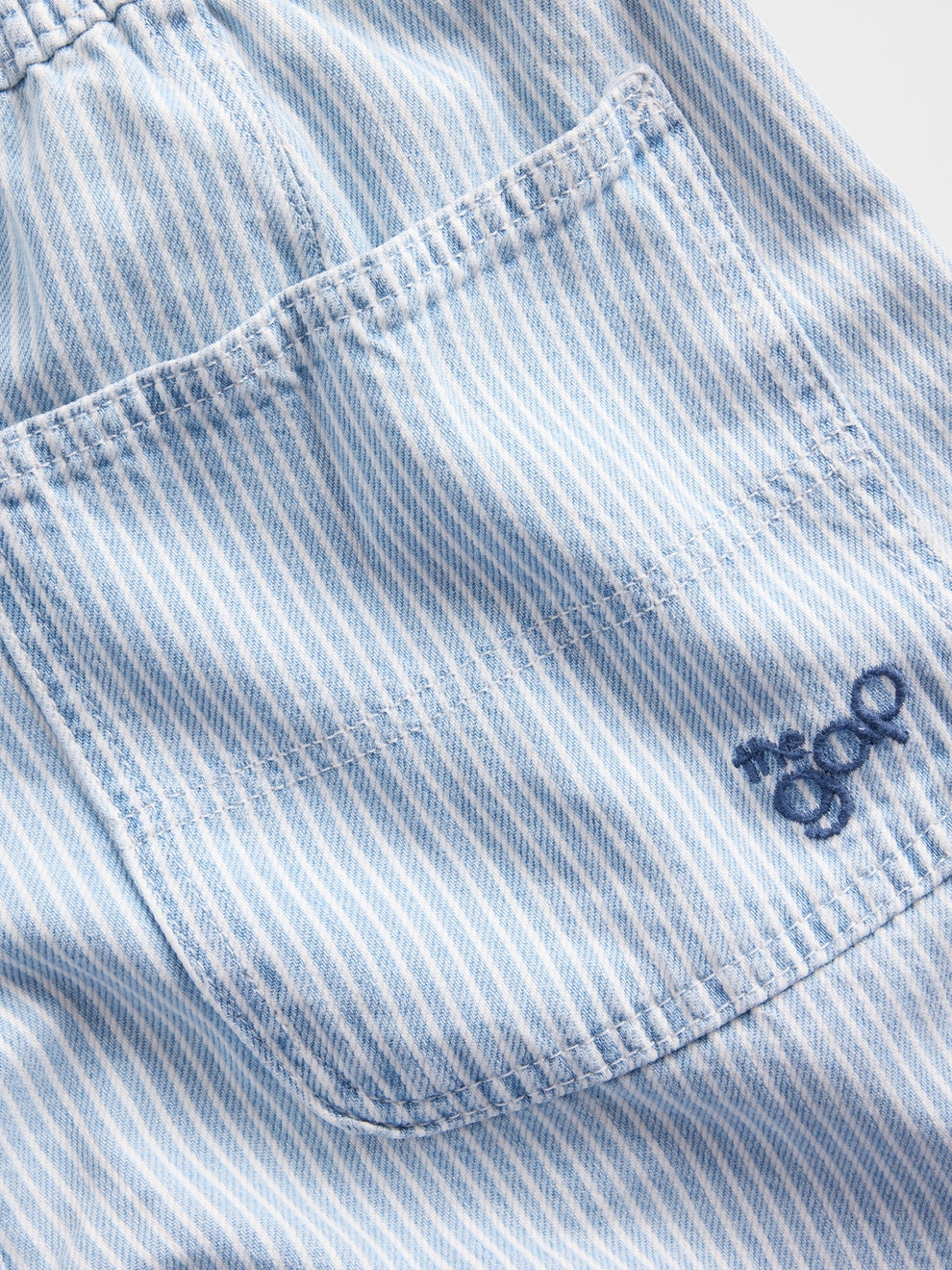 Mid Rise UltraSoft Stripe Easy Horseshoe Jeans - blue railroad stripe