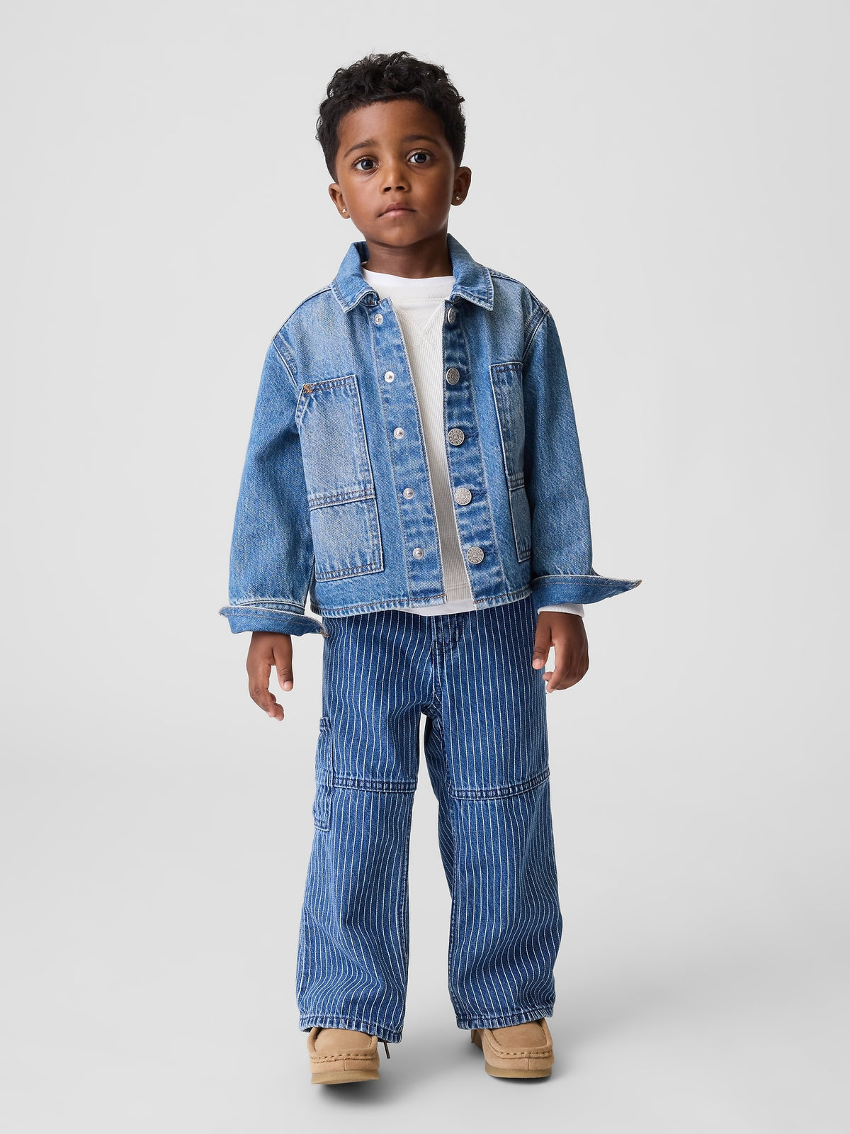 Gap Baby & Toddler Extra Baggy Jeans in Dark wash, full-length view on a child model