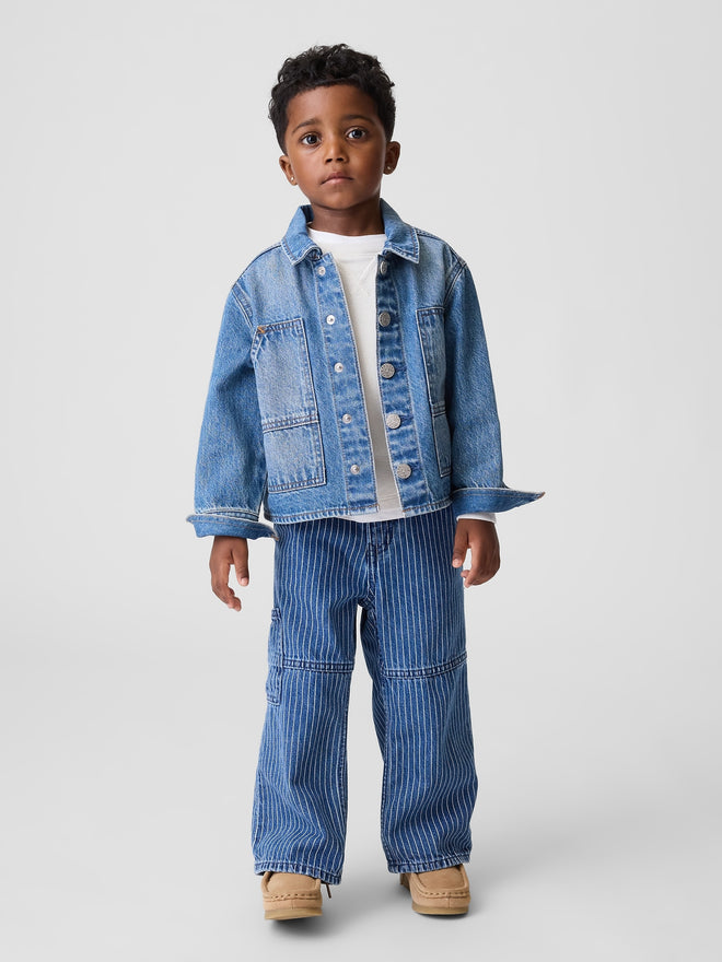 Gap Baby & Toddler Extra Baggy Jeans in Dark wash, full-length view on a child model