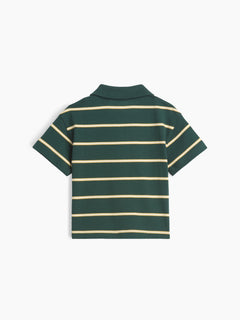 Gap Baby & Toddler Boxy Polo Shirt in Deep hunter, product-only back view