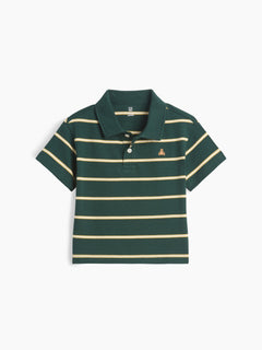 Gap Baby & Toddler Boxy Polo Shirt in Deep hunter, product-only front view