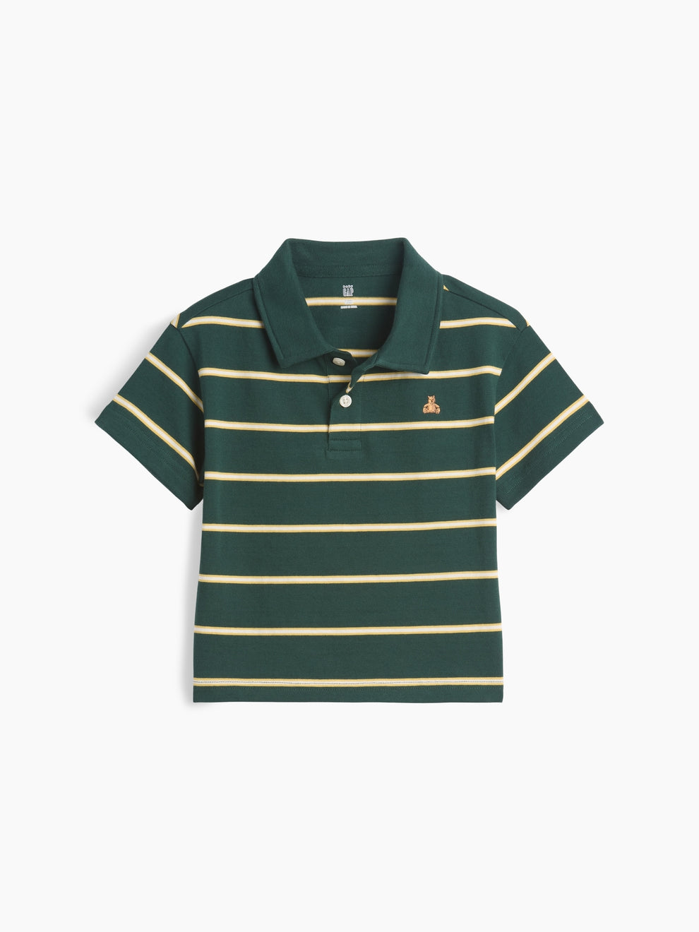 Gap Baby & Toddler Boxy Polo Shirt in Deep hunter, product-only front view