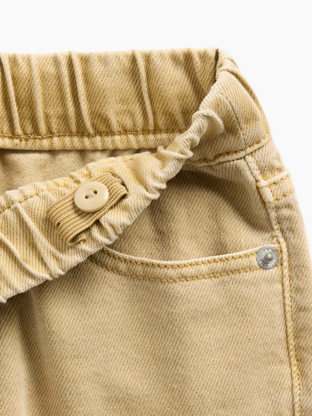 Gap Baby & Toddler Pull-On Baggy Jeans in Iconic khaki, elastic waist and button detail