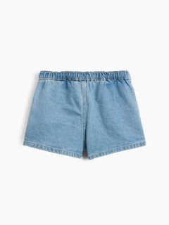 Gap Baby & Toddler Denim Pleated Skort in Light wash, product-only back view