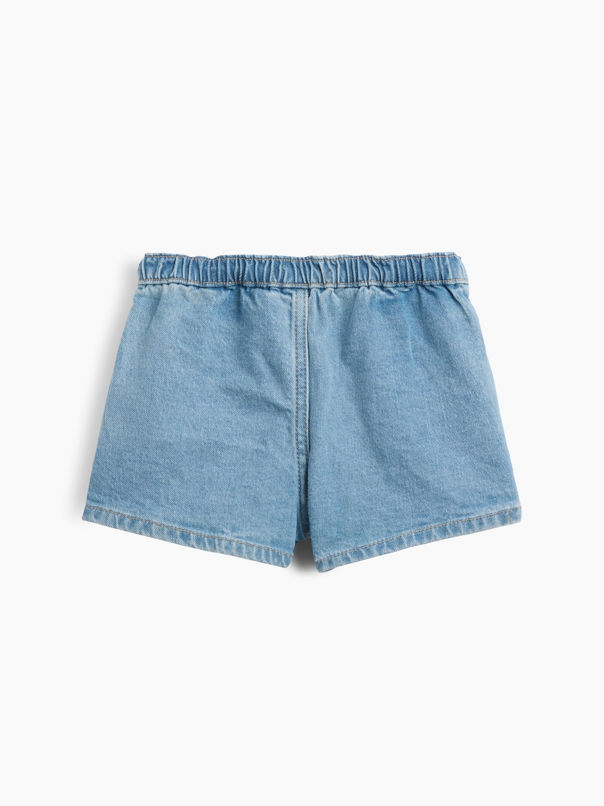 Gap Baby & Toddler Denim Pleated Skort in Light wash, product-only back view