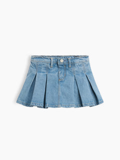 Gap Baby & Toddler Denim Pleated Skort in Light wash, product-only front view