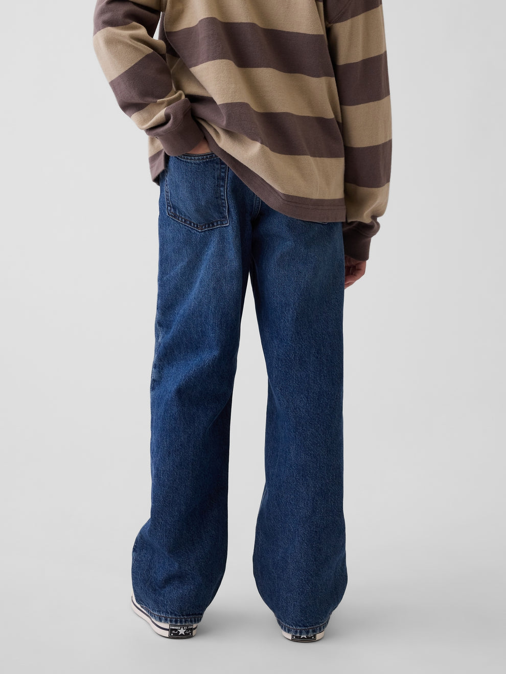 Gap Kids '90s Loose Jeans in Dark wash, back view on a child model
