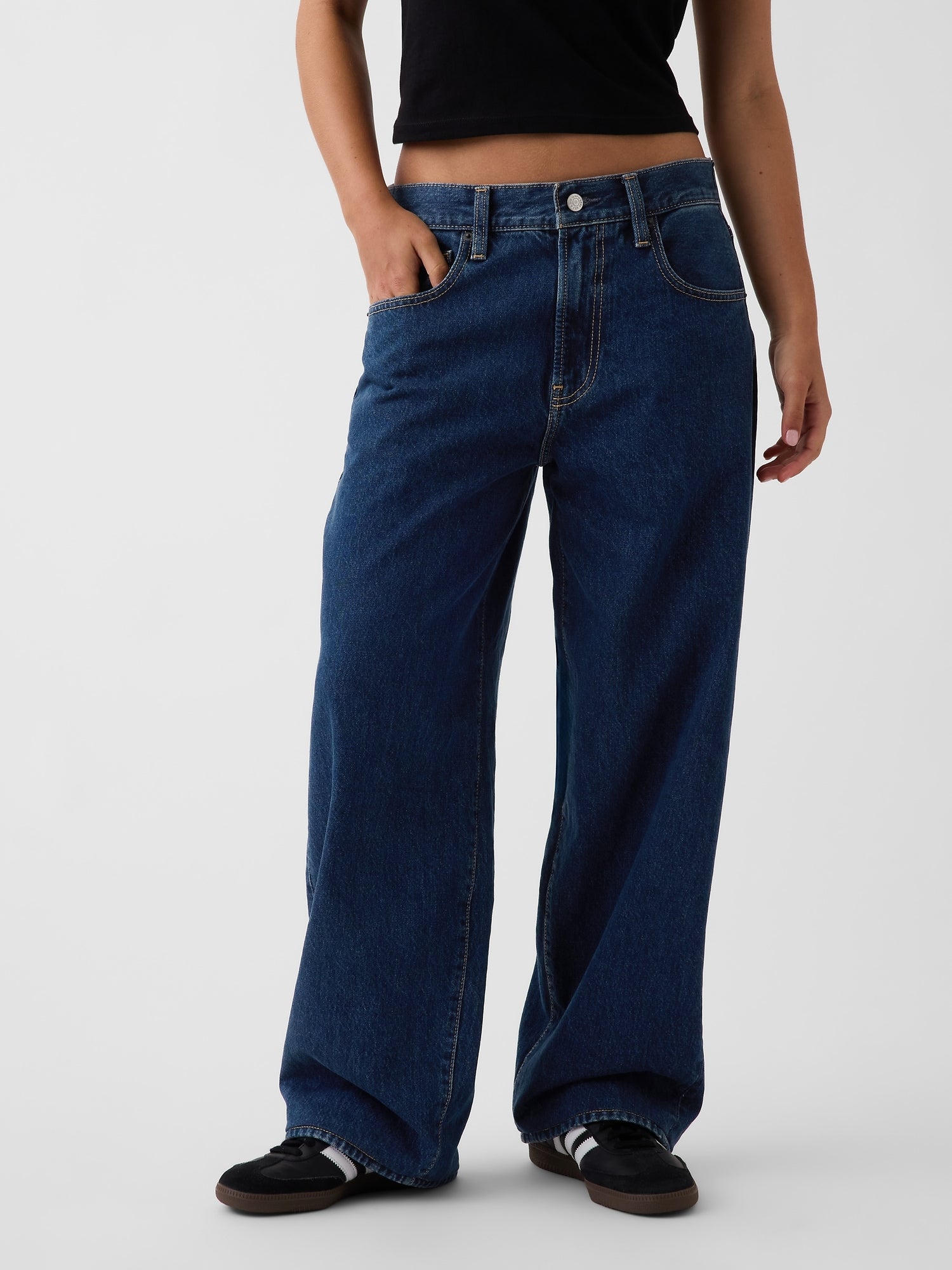 The Hailey Extra Baggy Jean - Medium Indigo