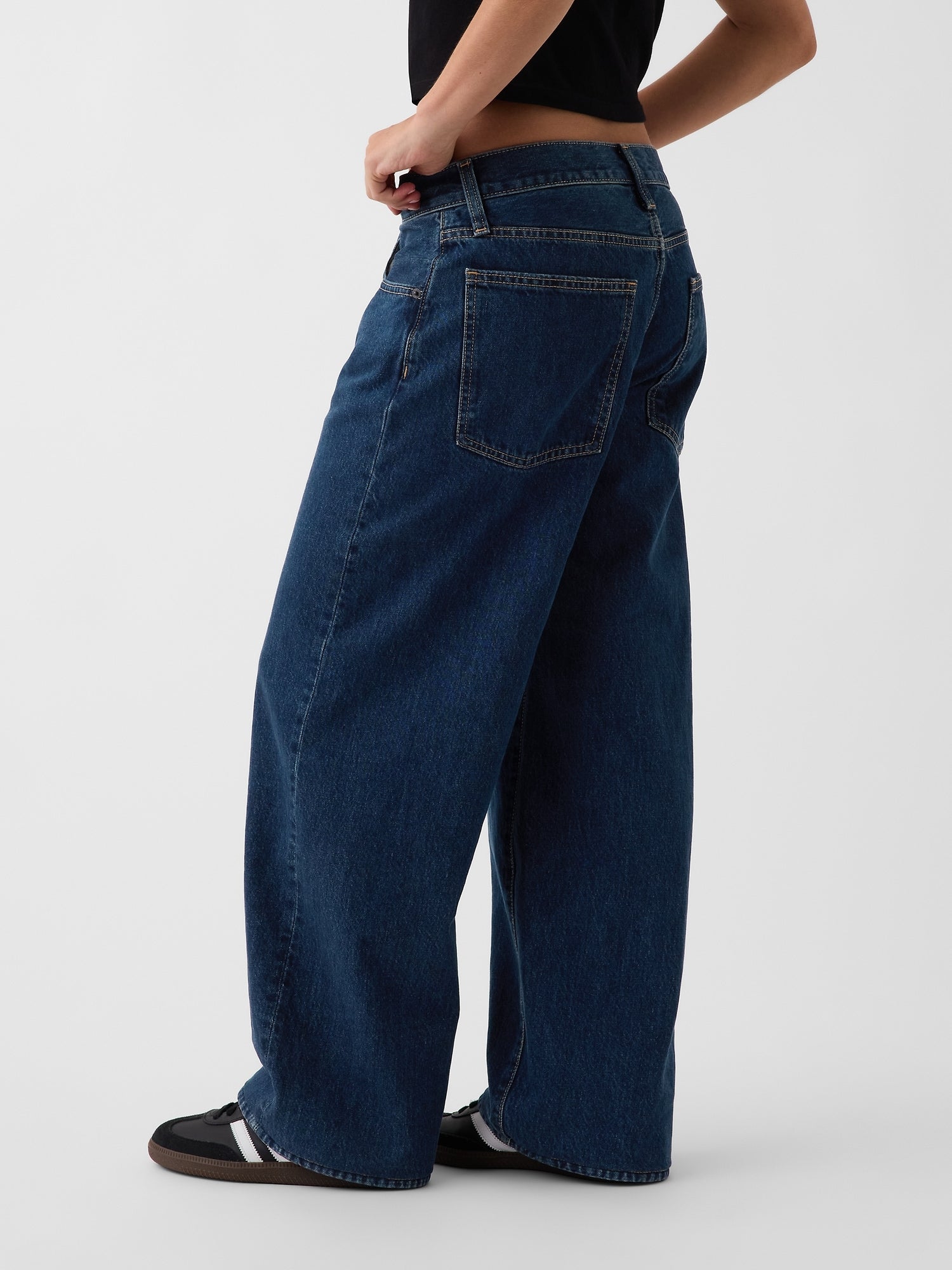The Hailey Extra Baggy Jean - Medium Indigo