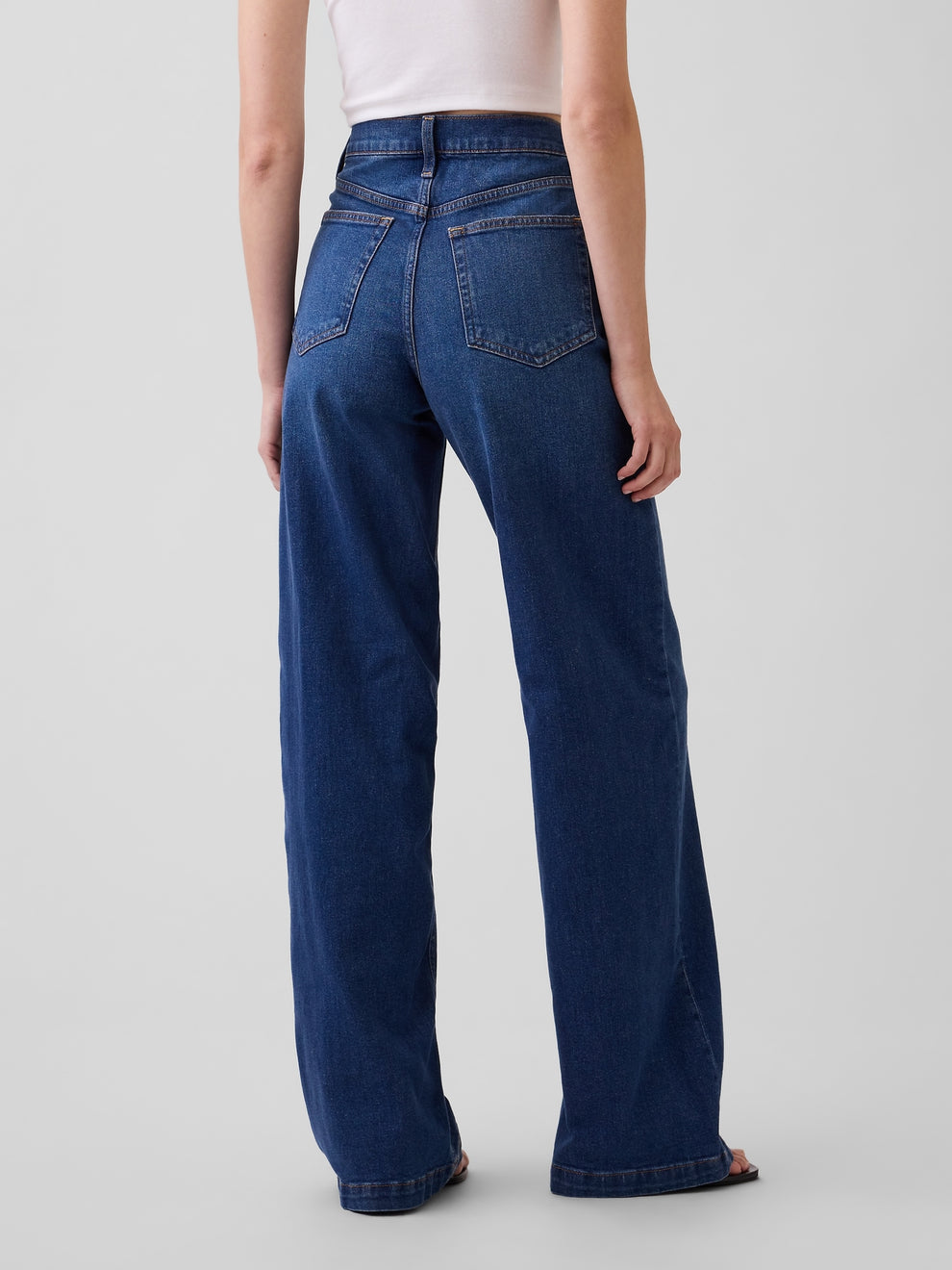 High Rise Stride Wide-Leg Jeans - Dark wash