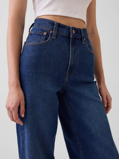 High Rise Stride Wide-Leg Jeans - Dark wash