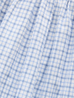 Gap Kids Smocked Print Dress in blue plaid, blue plaid pattern detail