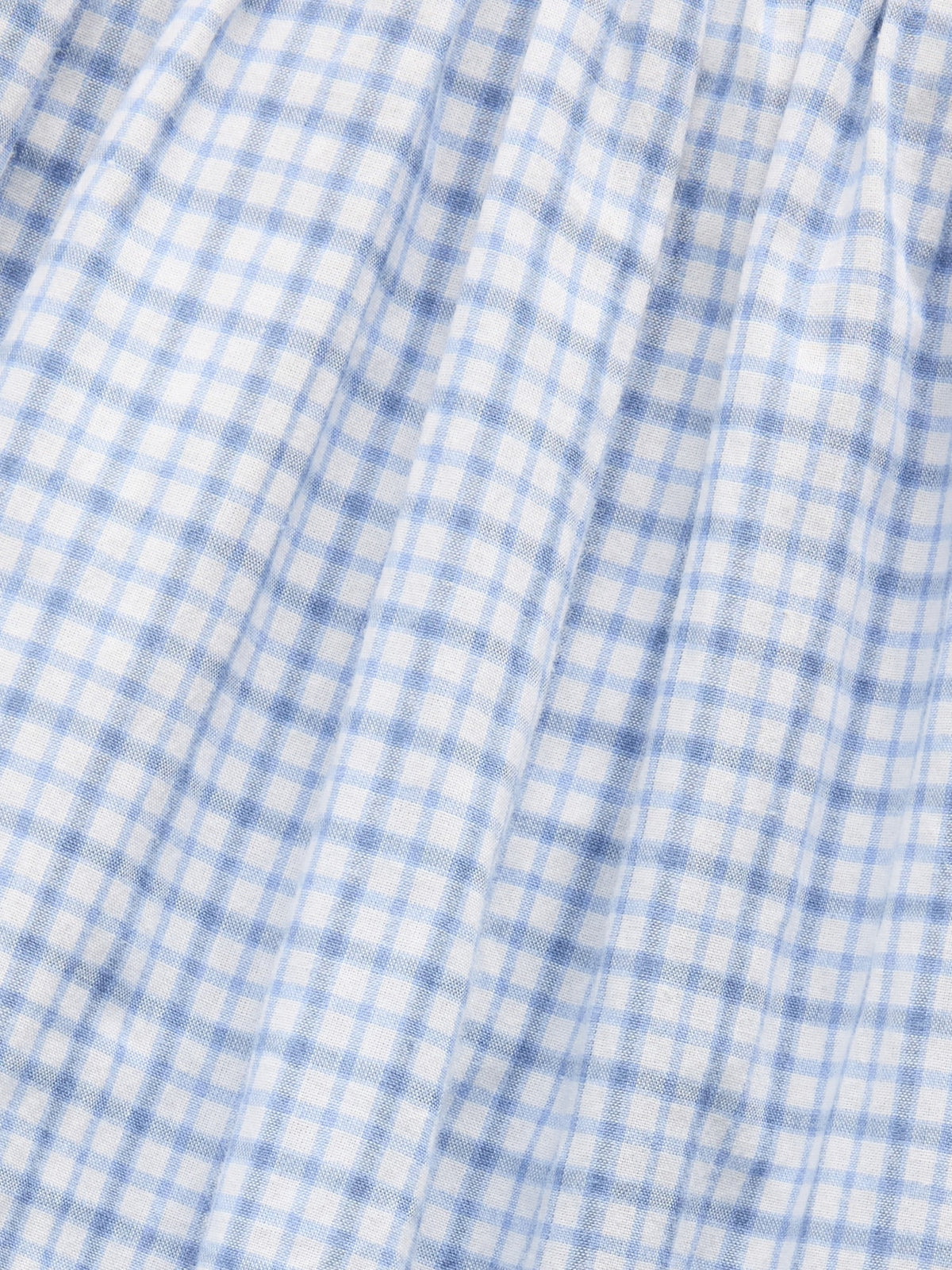 Gap Kids Smocked Print Dress in blue plaid, blue plaid pattern detail