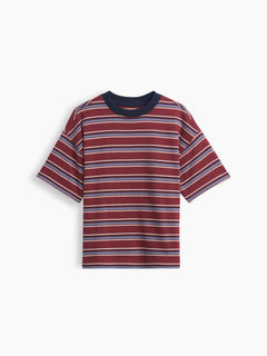 Gap Kids Heavyweight Oversized T-Shirt in Red stripes, product-only front view