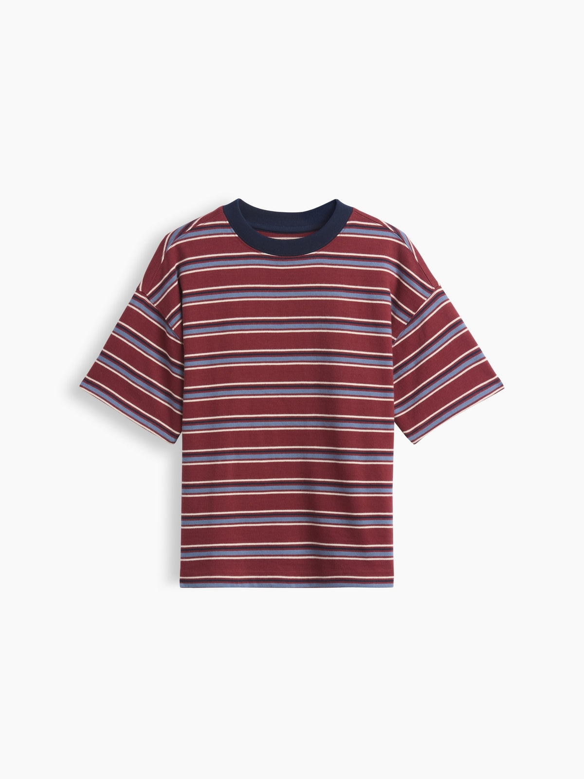 Gap Kids Heavyweight Oversized T-Shirt in Red stripes, product-only front view