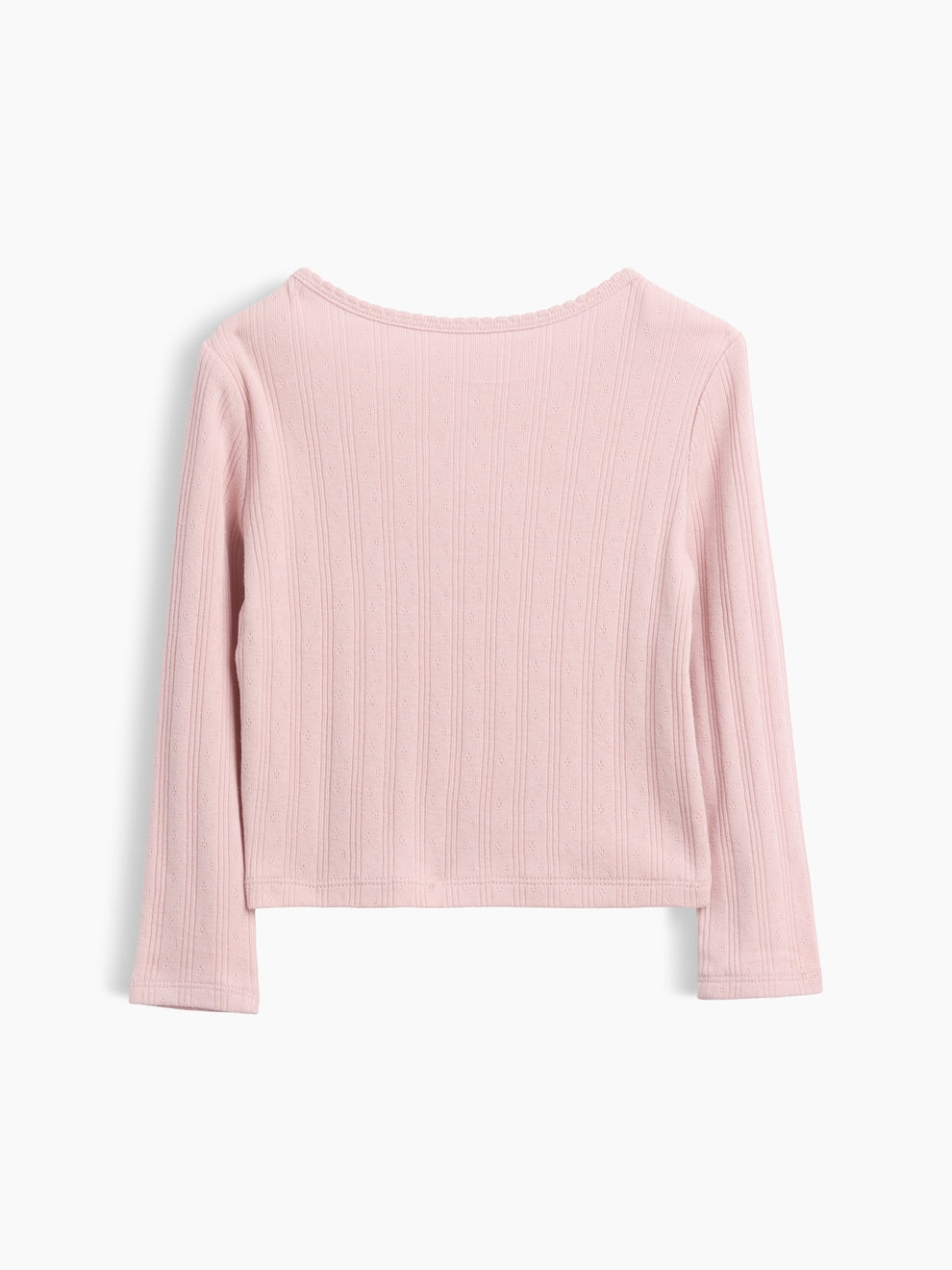 Gap Baby & Toddler Arch Logo Pointelle T-Shirt in pink, product-only back view