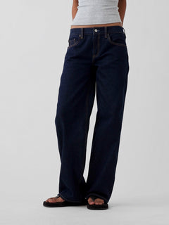 The Hailey Low Rise Loose Jean - Midnight Indigo