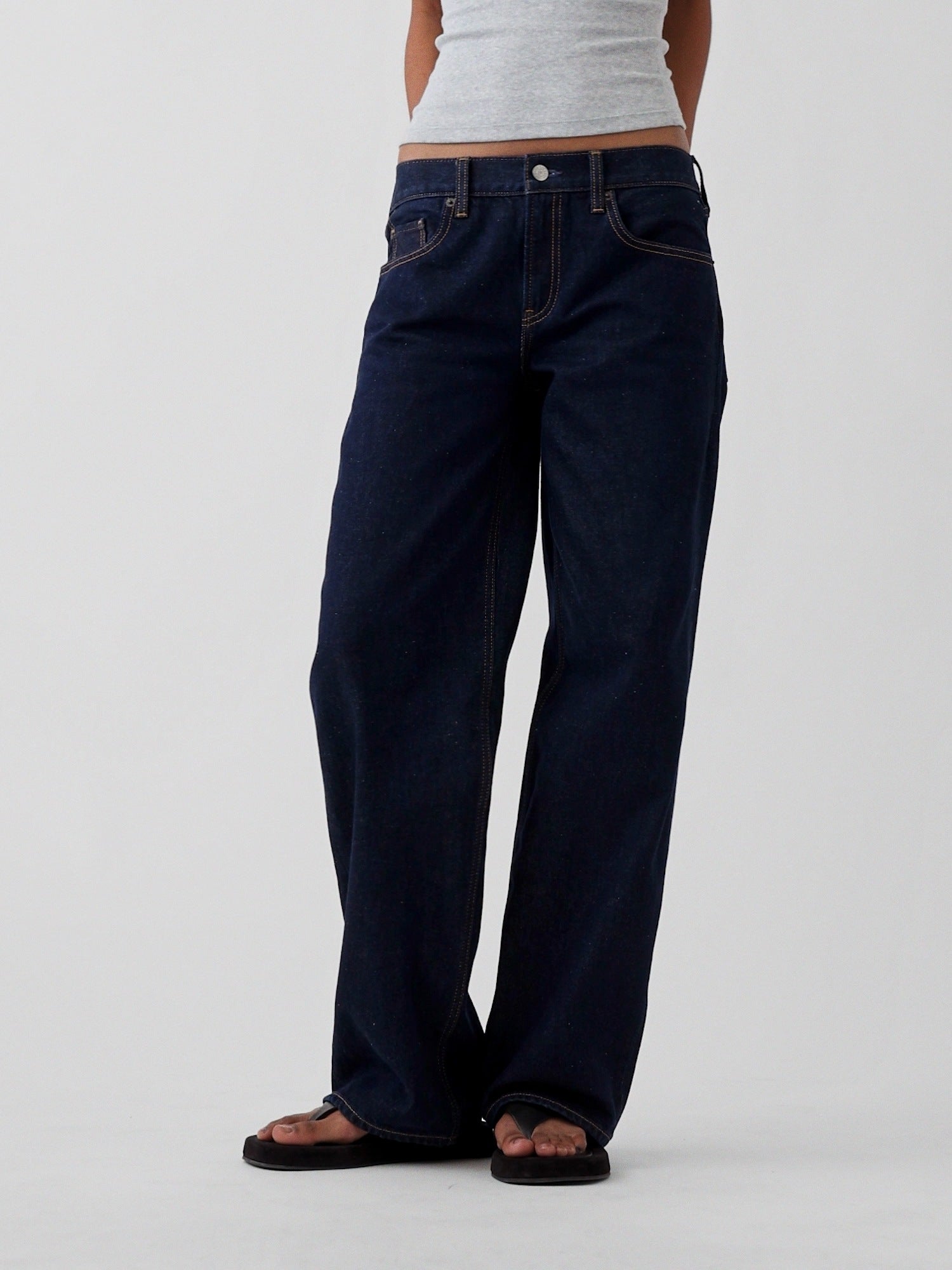 The Hailey Low Rise Loose Jean - Midnight Indigo
