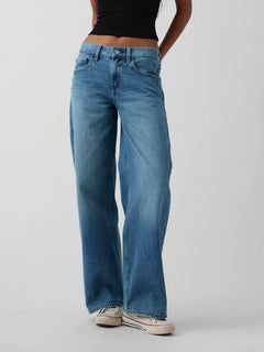 The Hailey Low Rise Loose Jean - Light Indigo