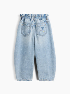 Gap Baby & Toddler Embroidered Horseshoe Jeans in Light wash embroidered, product-only back view